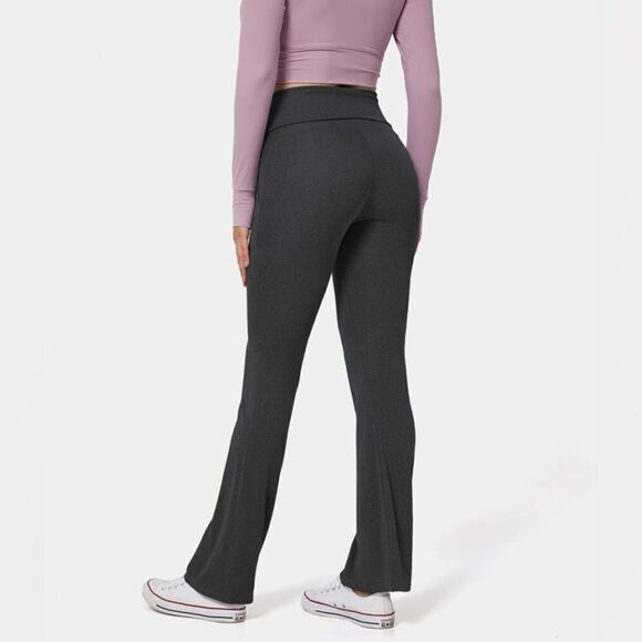 NWOT HALARA Super High Waisted Foldover Pocket Full Length Flare Leggings size M - Picture 2 of 7